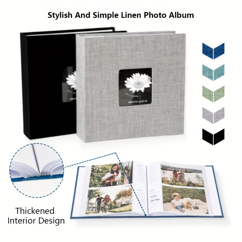 

Stylish Linen Photo Album: 6 Inch, Large Capacity 200 Photos - Perfect For Family And Wedding Memories, Anniversaries, And Birthdays