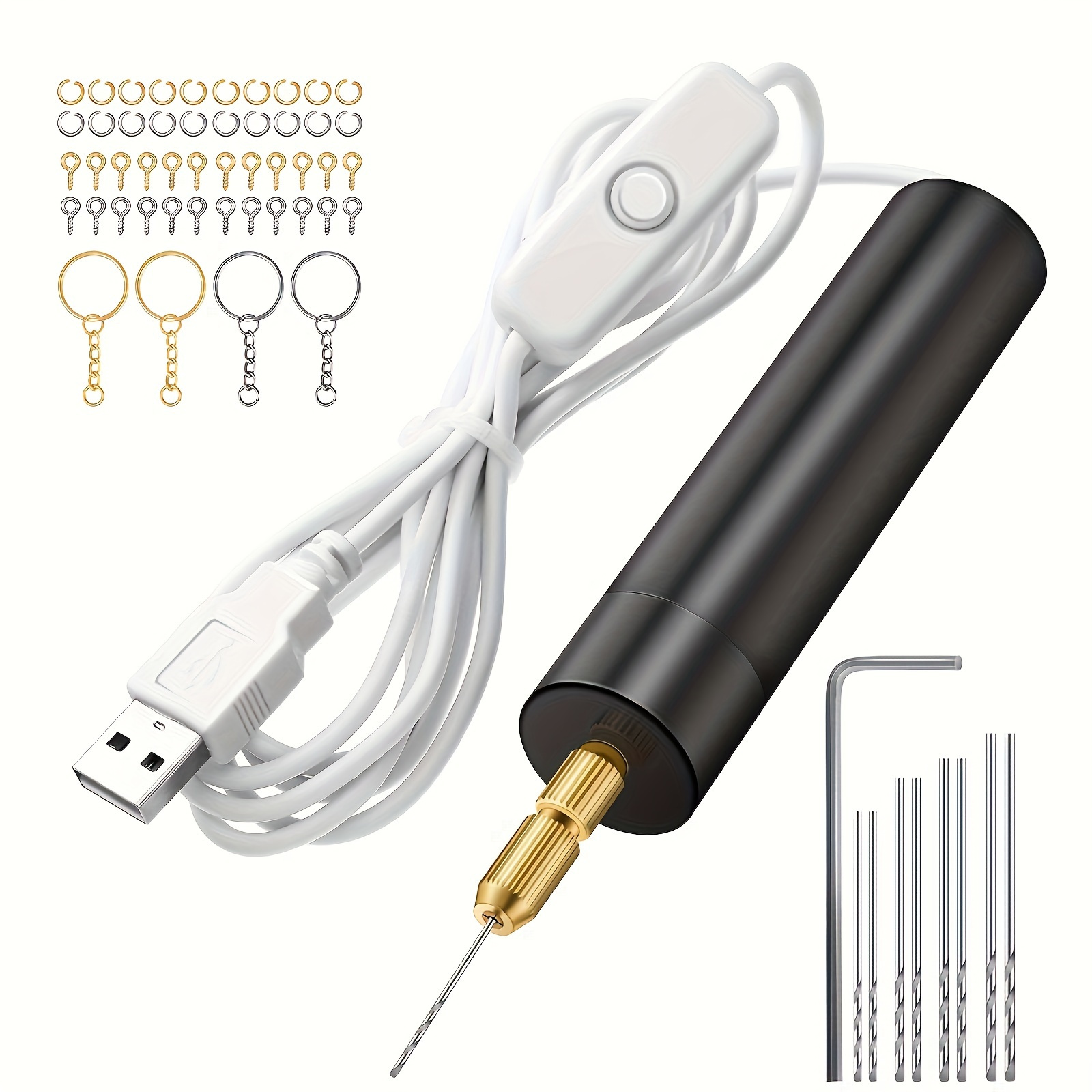 Electric Portable Handheld Drill, 5000-15000r/min Hand Drill for Jewelry  Making, Micro Mini Twist Drill Bits Set, 3 Speed Adjustment, with Pearl  Clip