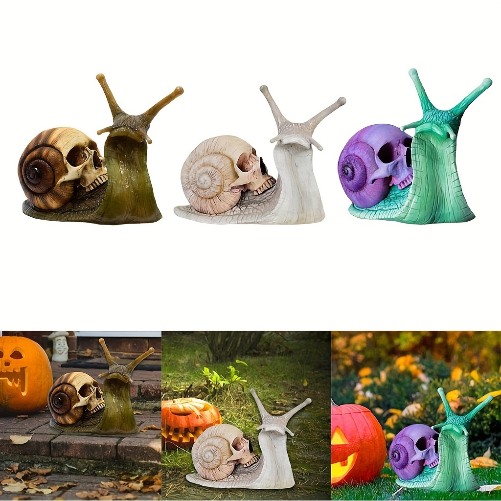 

Snail Statue Resin Craft - Freestanding Garden Sculpture, Gothic Decorative Snail With Head, Theme Artwork For Patio, Garden, No Electricity Required, Featherless - Set Of 1