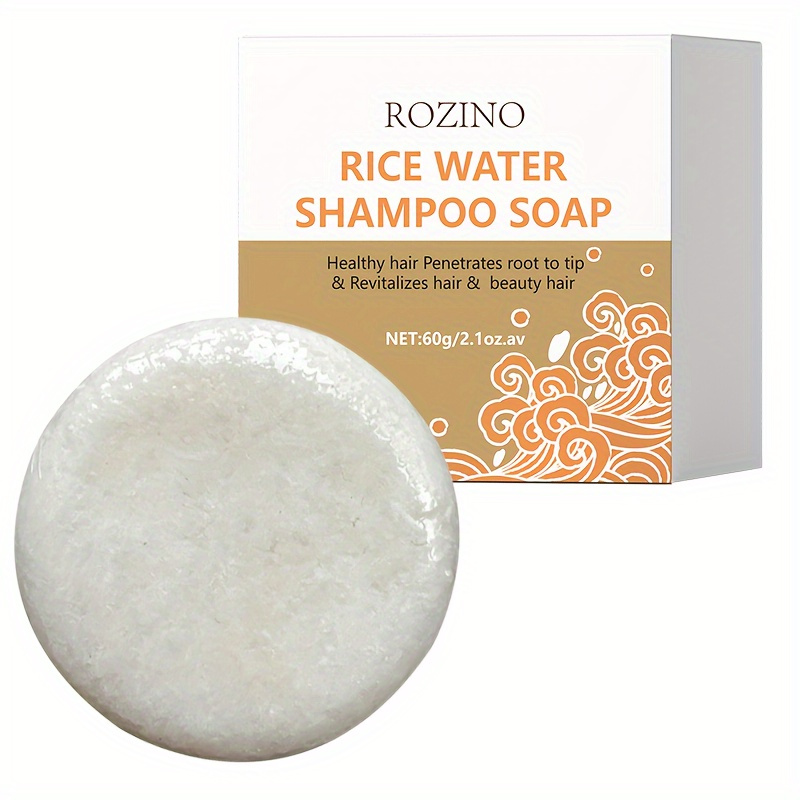 

Rice Water Shampoo Soap, Natural Rice Water Shampoo Bar For Strengthening Hair, Smoothing Damaged Dry Hair