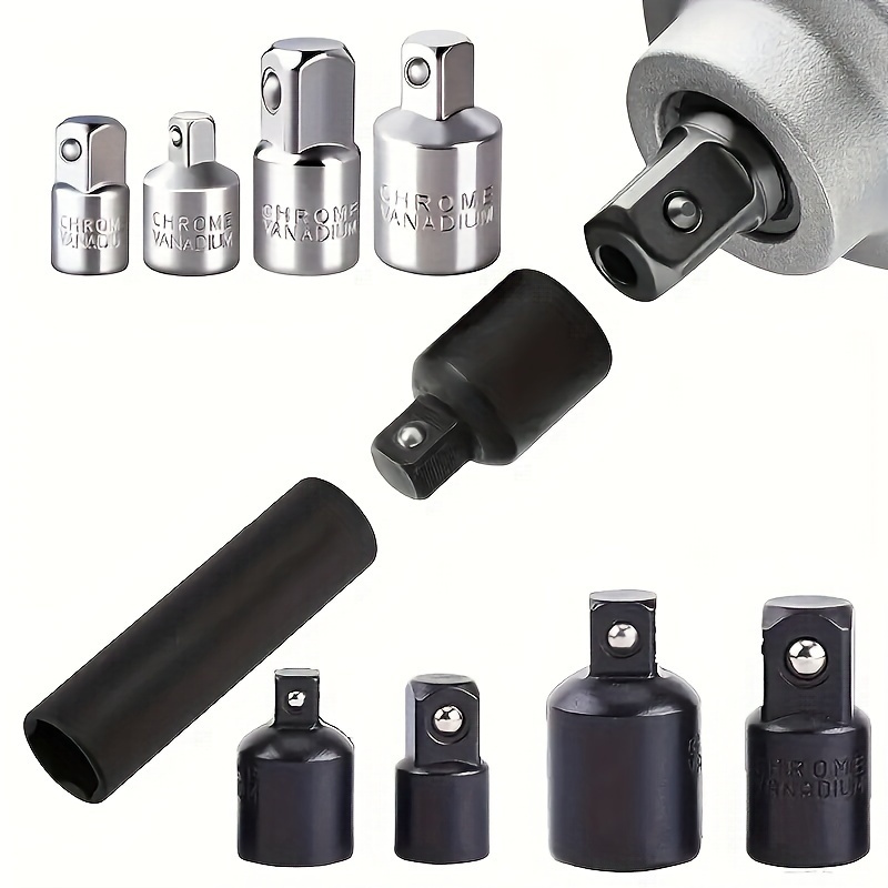 

1 Set Impact Socket Adapter Set - Converter Reducer Sleeve Joint For Electric Wrench, Square Ratchet Spanner Key - 1/2, 3/8, 1/4 Driver For Auto Car Automotive Repair Tool