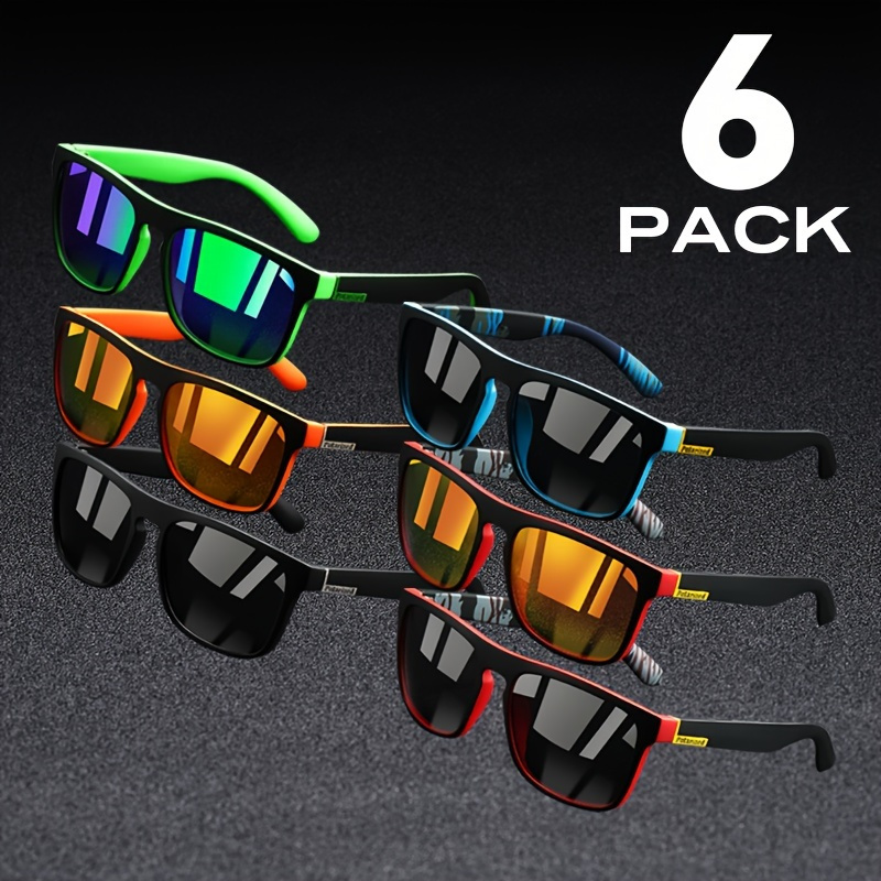

6-piece Men's Polarized Sports Fashion Glasses - Vintage Style With Metal Hinges, Uv400 Protection For Cycling, Running & Outdoor Activities