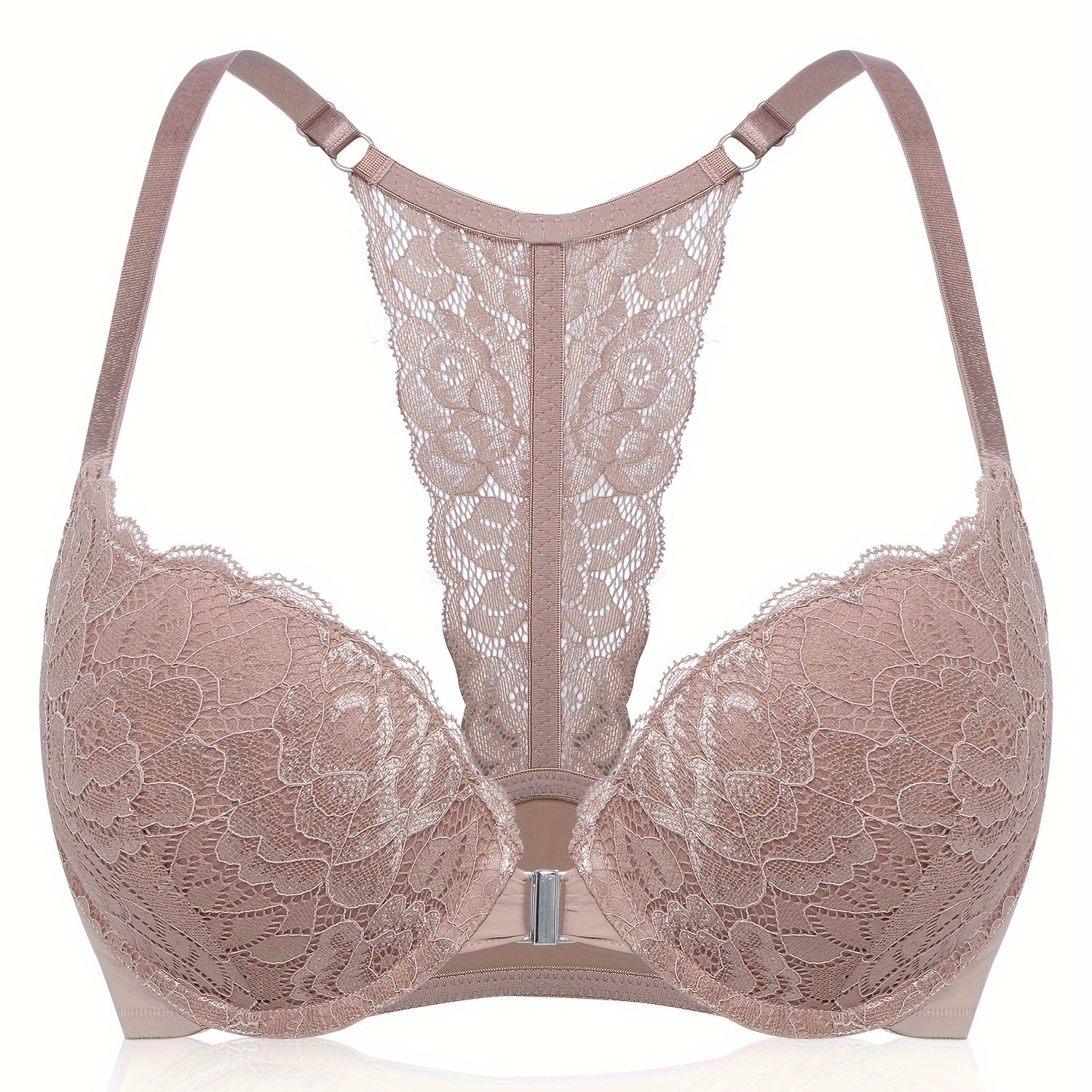 

Floral Lace Underwire Bra, Sexy Comfy Push Up Bra, Women's Lingerie & Underwear