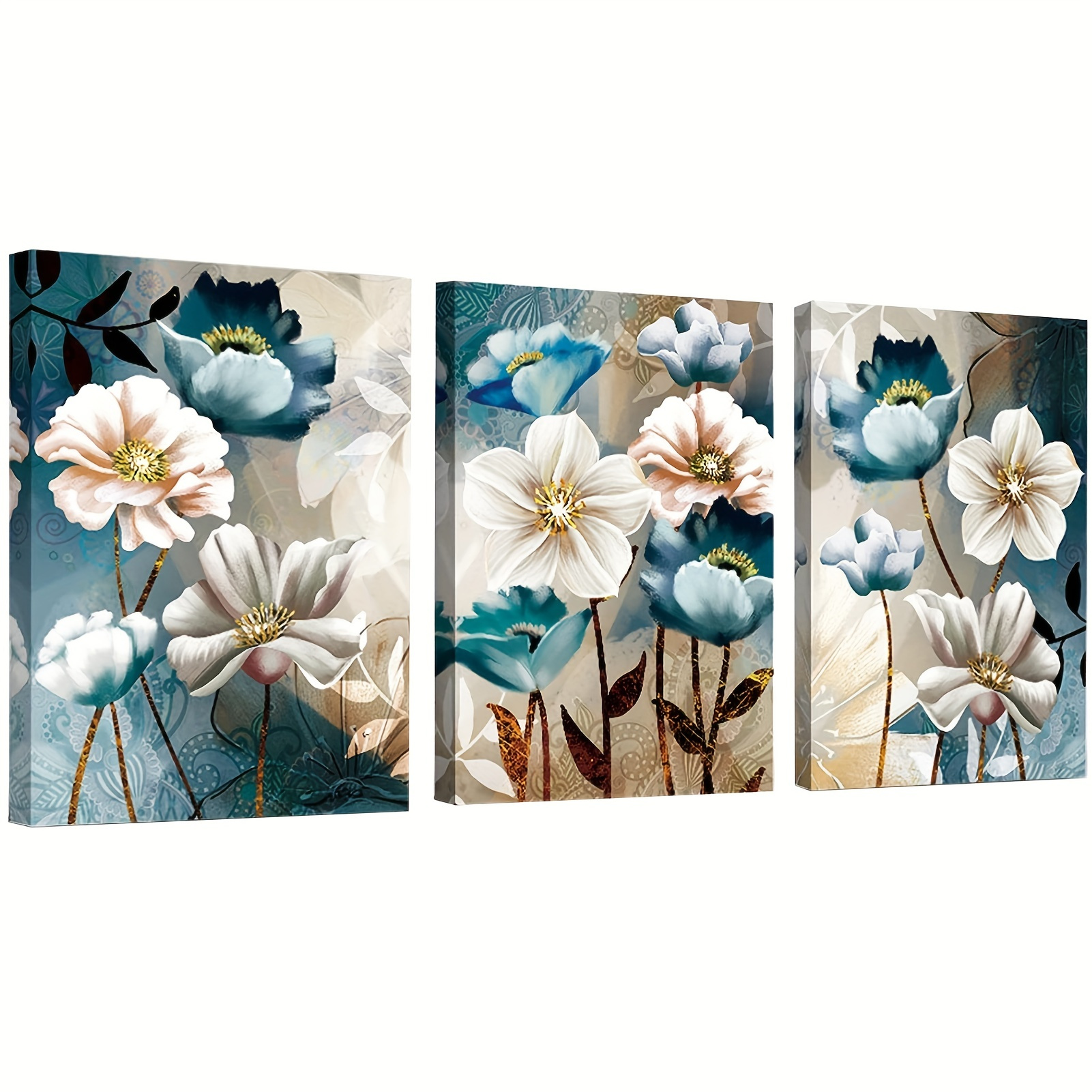 

3pcs 5d Diy Large Diamond Painting Kits For Adults ,11.8x15.7inch/30x40cm Lotus Round Full Diamond Diamond Art Kits Picture By Number Kits For Home Wall Decor Gifts Christmas Day, Halloween Day