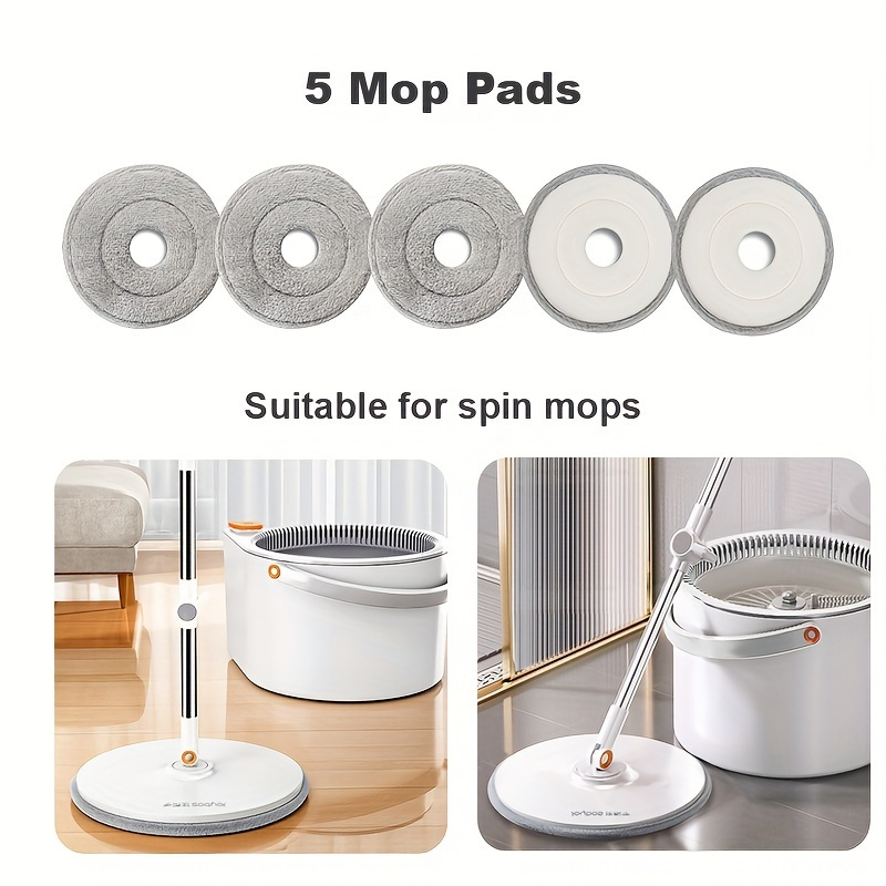 

5pcs, Spin Mop Replacement Pads, Reusable Mop Pads, Mop Pad Refills