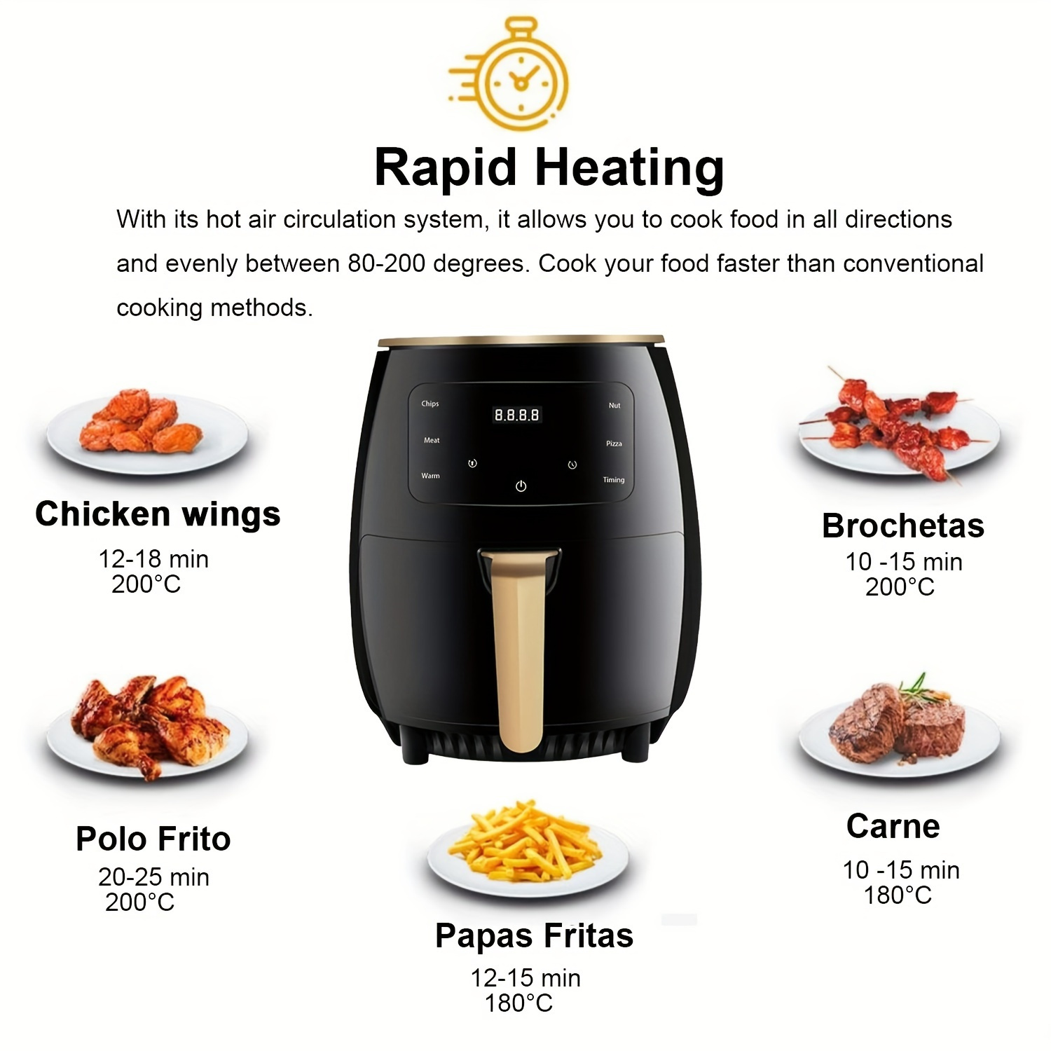 8 QT Large Air Fryer Capacity Touch Screen Smart Fryers Household  Multi-function Window Visible Air fryer that Crisps, Roasts, Reheats, &  Dehydrates,Including Air Fryer Paper Liners 50PCS,Black 