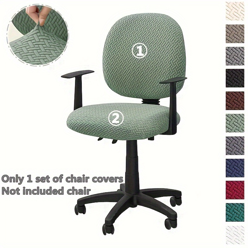 

Elastic Knit Chair Covers - Universal Fit For Office And Dining Chairs - Durable, Home Decor - Easy Installation, Solid Design, Machine Washable