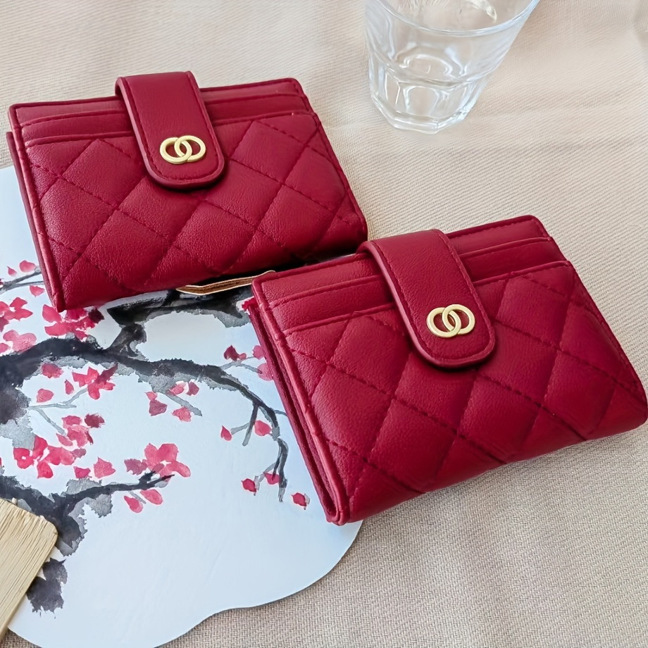 

Mini Fashion Quilted Card Case, Multi Card Slots Money Clip, Women's Casual Credit Card Holder