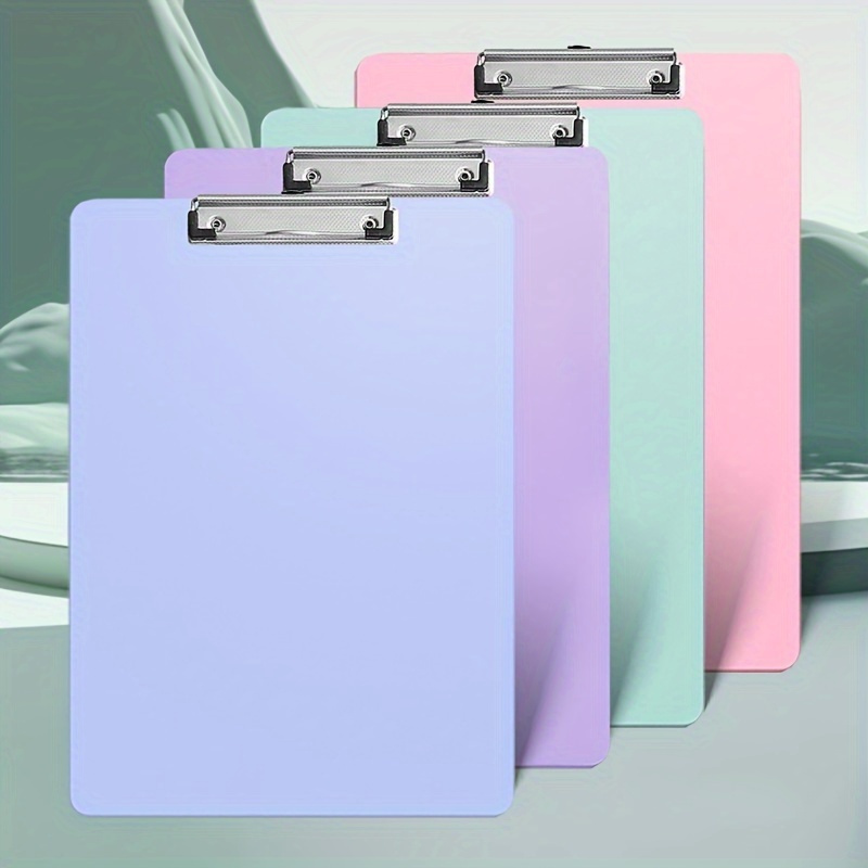 

4-piece A4 Clipboard Set In Assorted Colors - Durable Pp Writing Board With Folder, Multi-functional Vertical Pad For Office, Home, And School Supplies