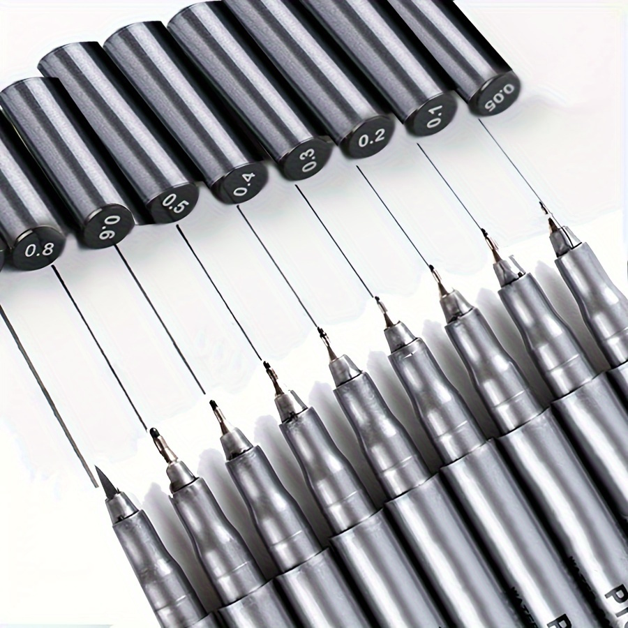 

Set Of 9 Black Micro-pen Fineliner Pens - Waterproof Archival Ink Micro Fine Point Liner Pen, Multiliner - Sketching, Anime, Artist Illustration, Technical Drawing, Office Documents, Scrapbooking