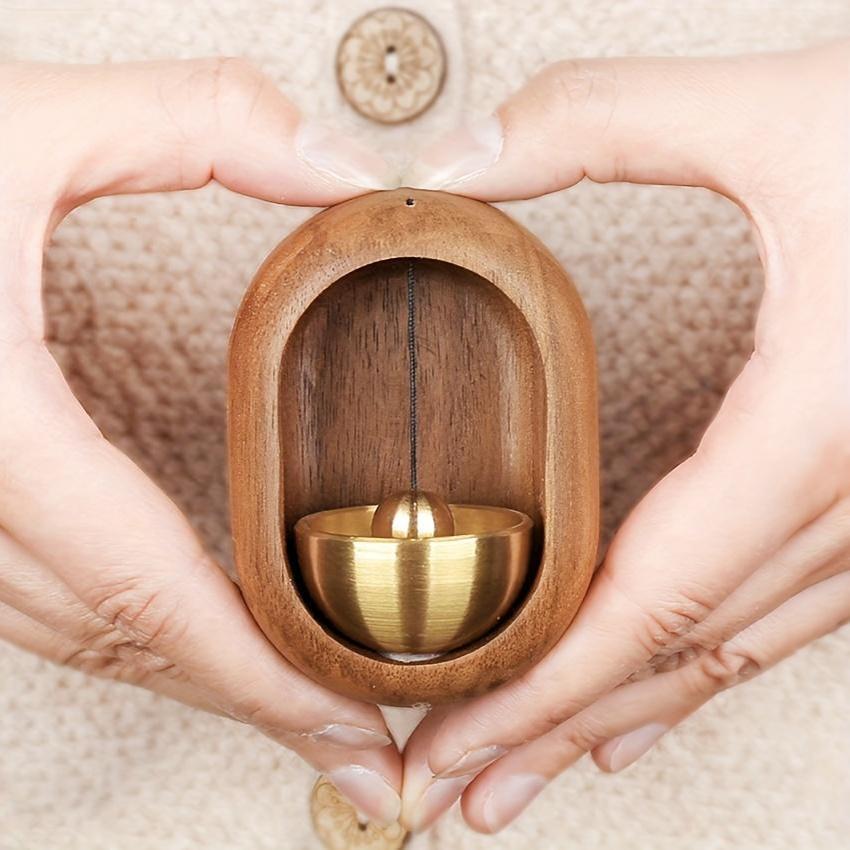 

Charming Vintage-style Wooden Japanese Bell - Dopamine Boosting Doorbell With Suction Cup, Copper & Metal Accents For Home Entrance Reminder