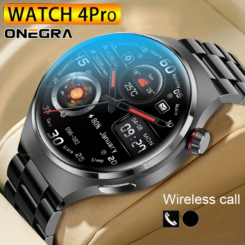 

La montre intelligente ONEGRA 2024 pour hommes 4 Pro avec écran AMOLED HD, appel sans fil, suivi GPS et fonction de montre pour hommes