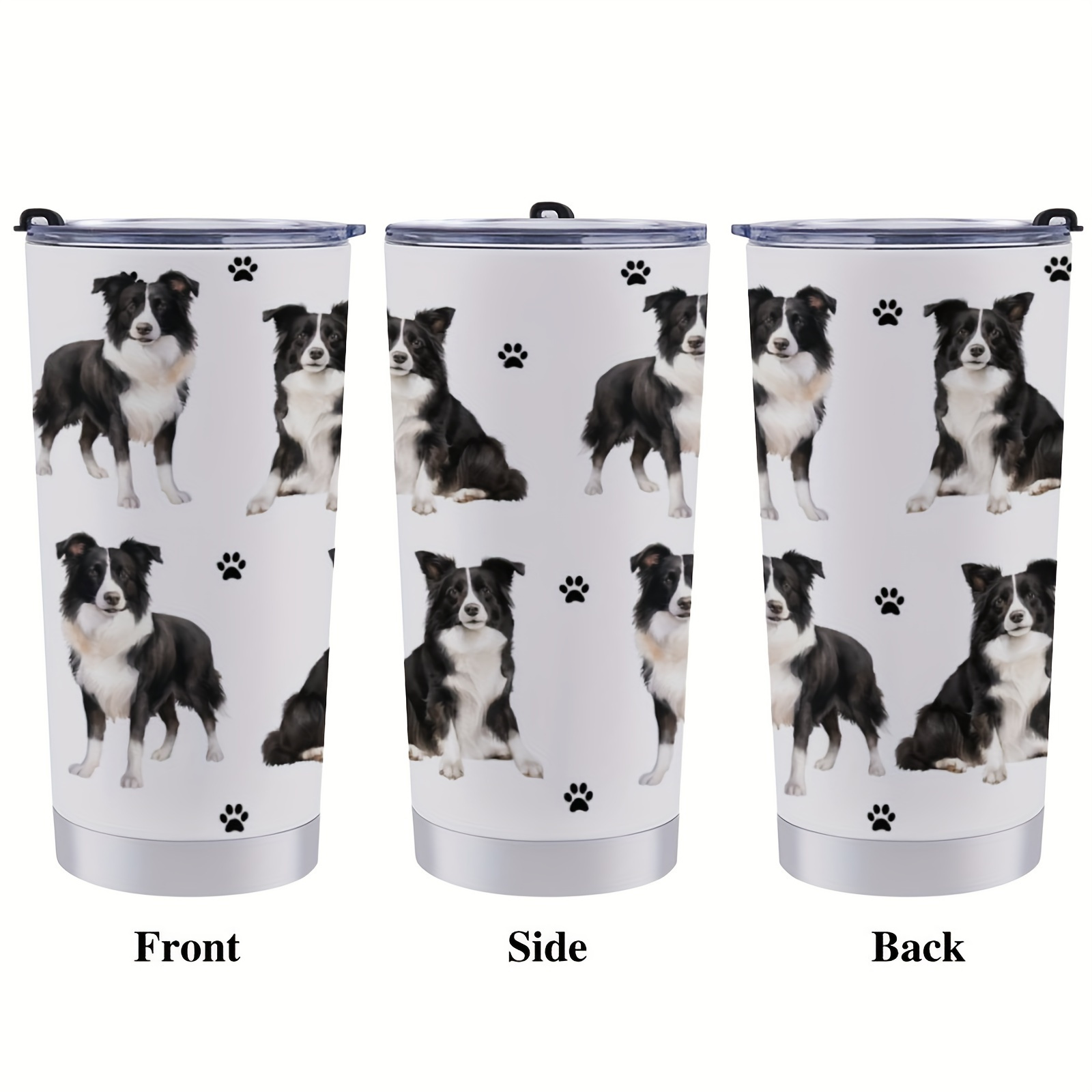 

20oz 304 Stainless Steel Tumbler, Water Cup, Border Collie, Coffe Cup, Gifts For Parents, Friends, Relatives, Outdoor Travel, Double Wall Vacuum