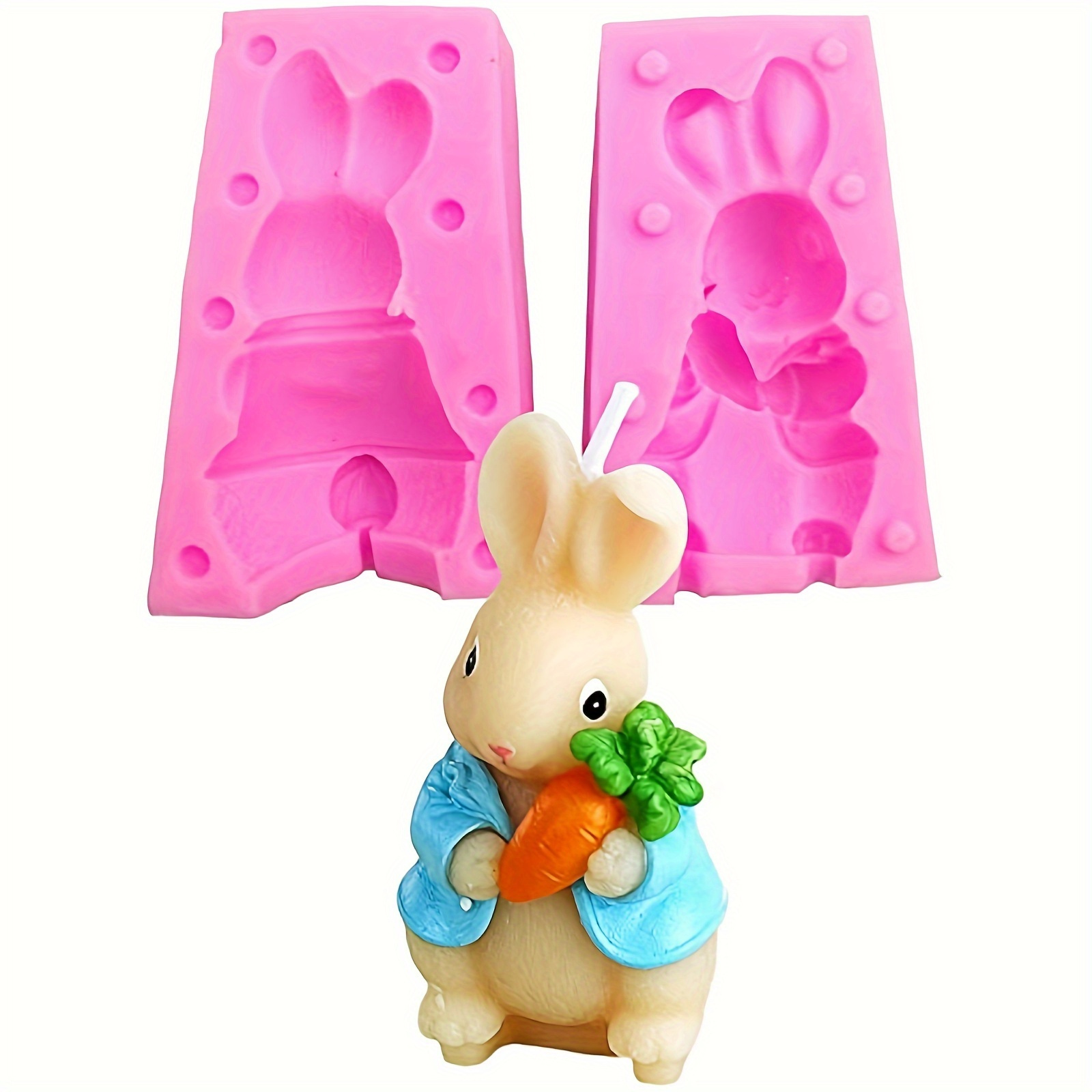 

Silicone Rabbit Molds For Soap, Resin, Clay, Candle, - Animal Themed Tools For Crafting