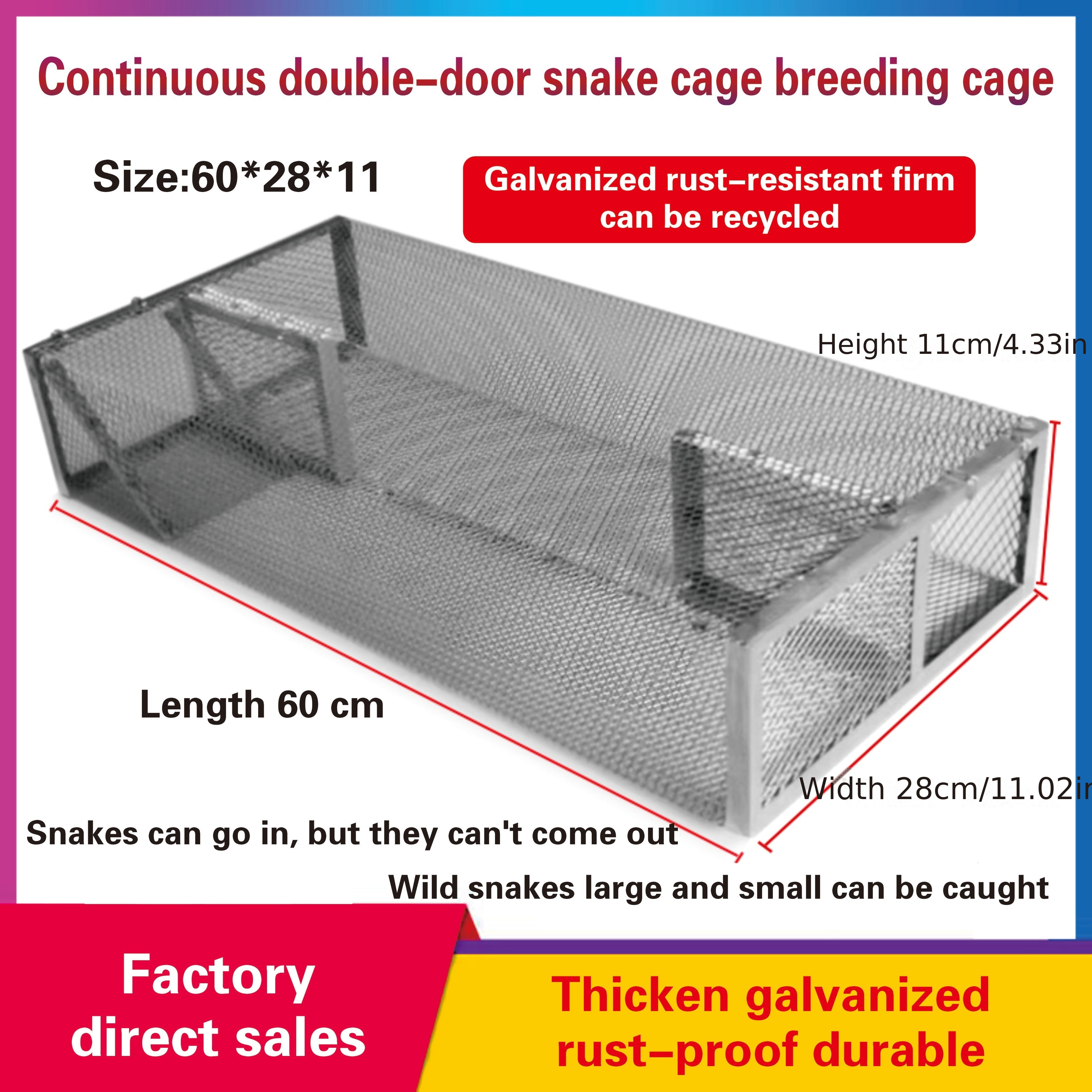 

Double-door Galvanized Iron Snake Trap Cage For Reptile Capture - Rust-resistant And