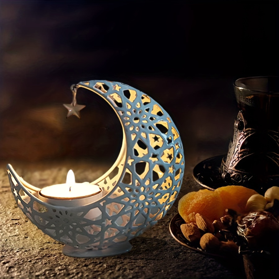 

Elegant Moon-shaped Metal Candle Holder - Middle Eastern Arab Festivals, Aromatherapy & Home Decor