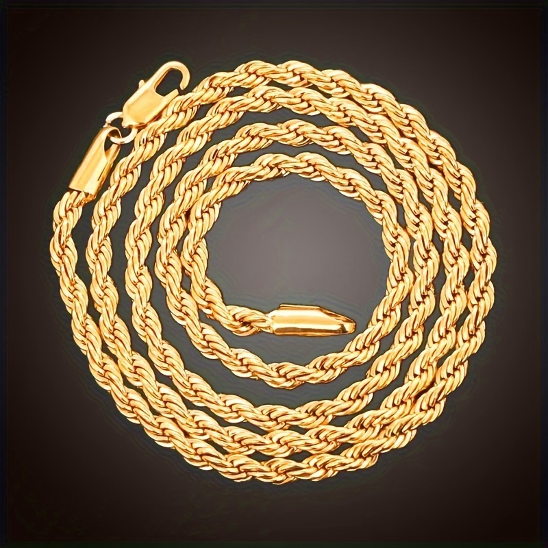 

1pc Twisted Chunky Necklace Simple Style Copper Neck Chain Jewelry Accessory For Both Women And Men