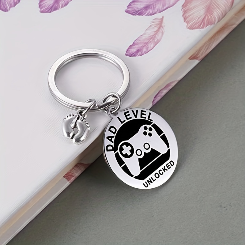 

1pc New Expecting Dad First Time Father's Day, Daddy To Be, Soon To Be New Dad Announce Pregnancy, Dad Unlocked Key Chain With Baby Footprint Charm Gifts For Father Christmas Gifts