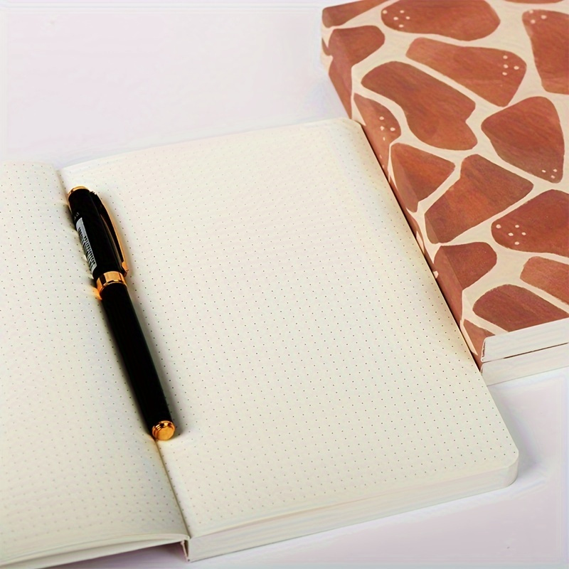 

Senlihui Personalized Steno Pads 80 Sheets 120gsm Bullet Dotted Journal 5.3 X 8.26 Inches With Leopard Print Cover, English Language Portable Glue Bound Diary