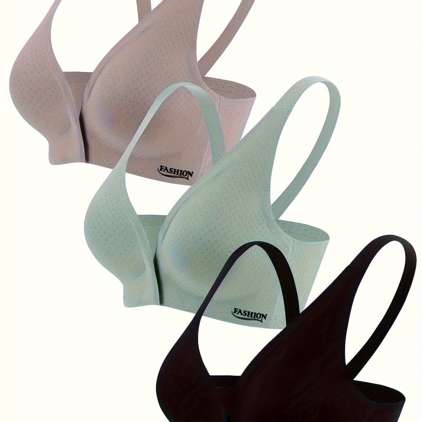 

3pcs Wireless Tank Bra, Full Coverage Bra, Women's Lingerie & Underwear