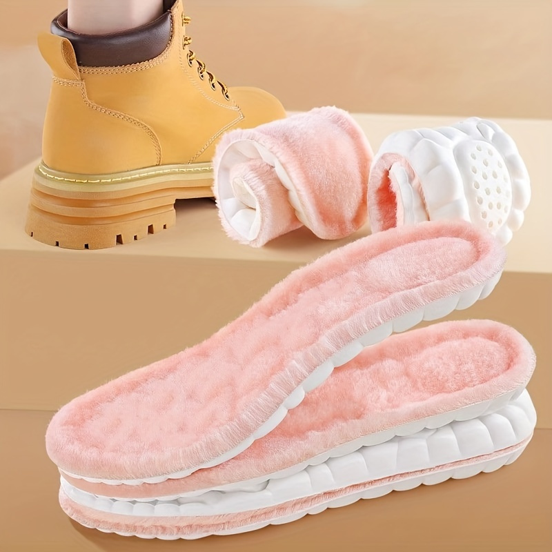 

Thickened 4d Cloud Fleece Insoles, Eva Material, Winter Warm Comfort Insoles With Temperature Regulation, Breathable, Sweat-absorbent, And Odor-resistant For Snow Boots And Seasonal Footwear