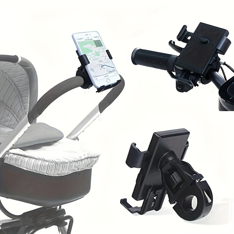 

360° Rotating Phone Mount For Bikes & Strollers - Shockproof, Abs Material, Ideal For Delivery Riders & Baby Car Seats