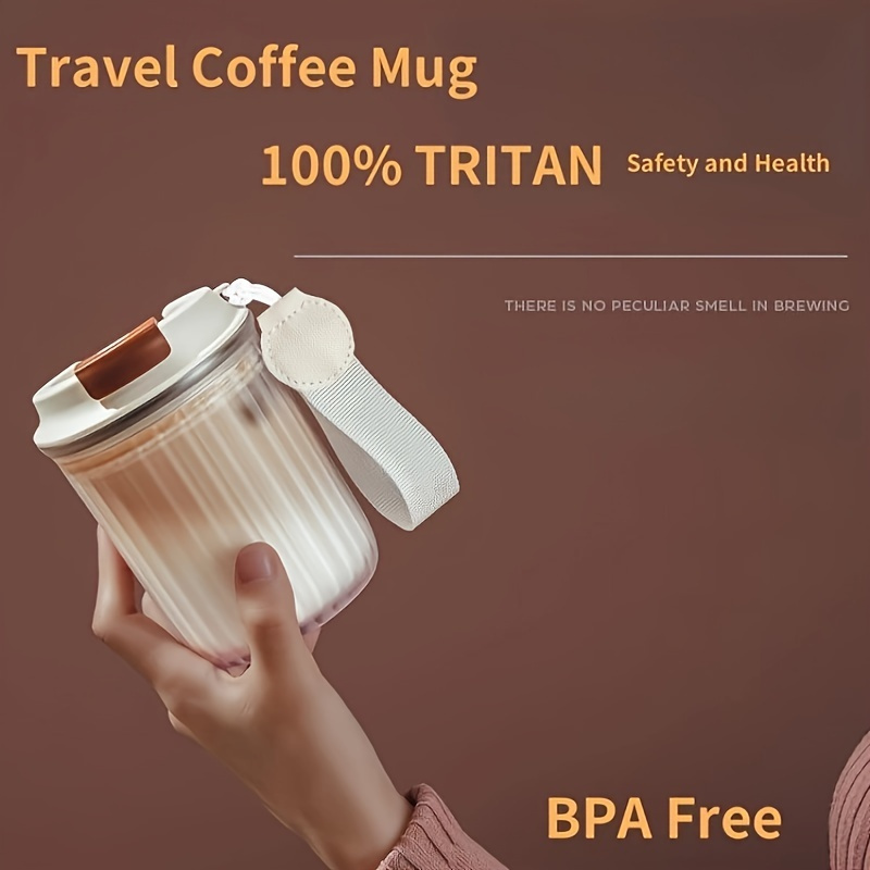 

1pc Portable Coffee Mug, Food Grade Silicone Bap Free Leakproof Water Cup, Milk Cup, Juice Cup, Suitable For Outdoor Travel, Ice Coffee Cup 12oz-360ml