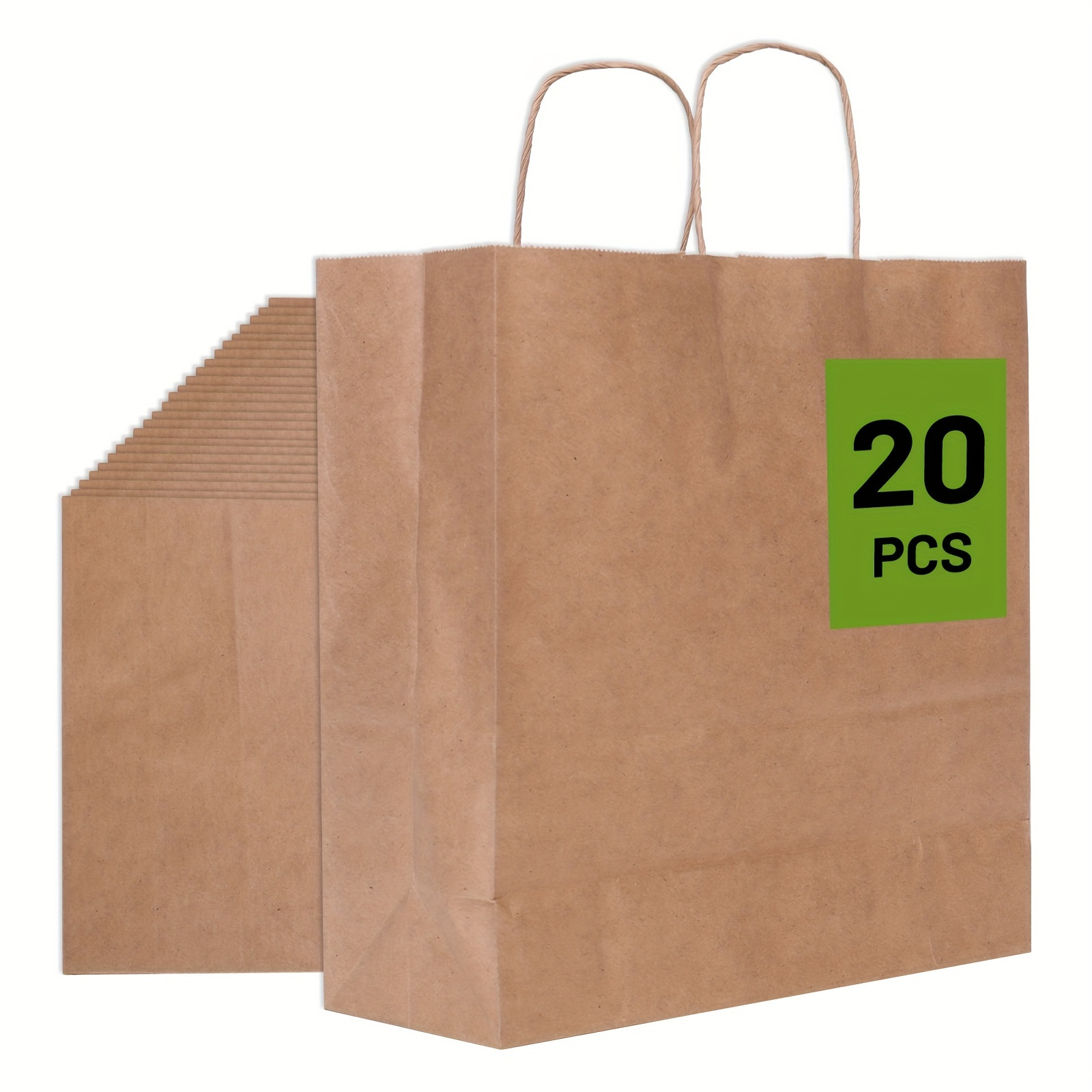 

20pcs Paper Tote Bag, Tote Bag, Gift Bag, Party Gift Bag, Paper Bag With Handles, Kraft Paper Gift Bag Cheapest Shopping Bag, Brown Carry Bag