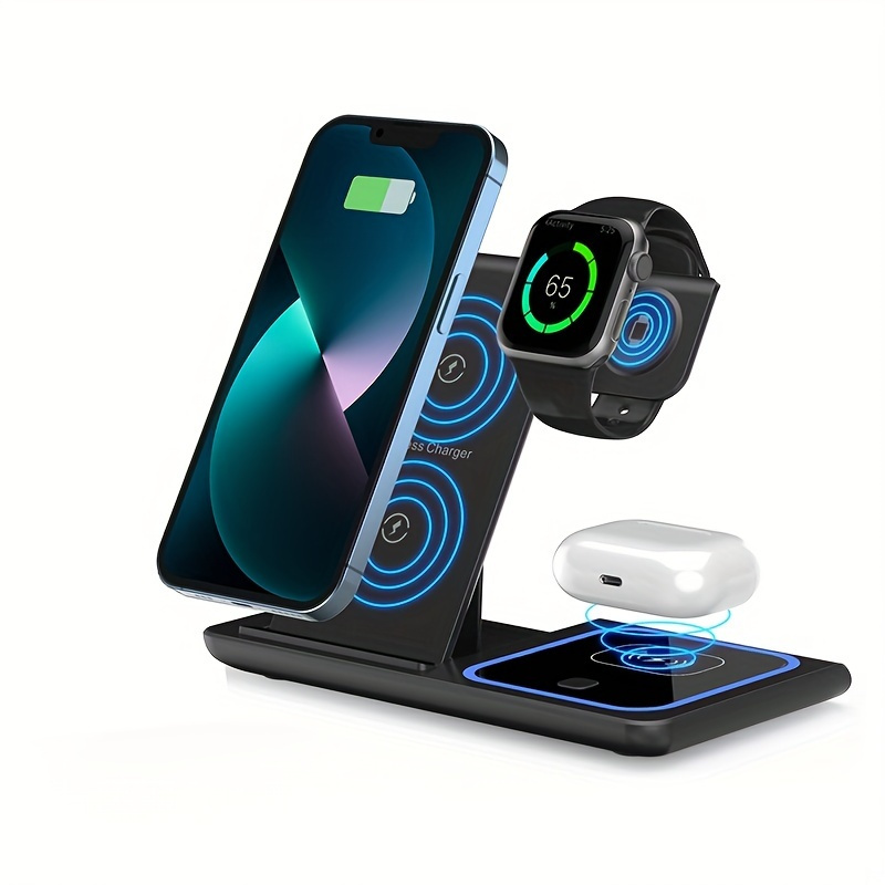 

Hot Sale 3-in-1 Wireless Charger, Double Coil Mobile Phone Wireless Charging
