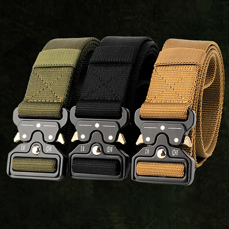 

Tactical Canvas Belt For , Military Snake Style, Breathable Nylon Weave, Durable Scratch-resistant, , Sports Style, Plastic Buckle, Non-washable, Black