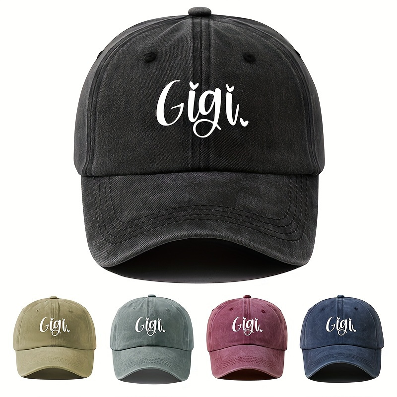 

1pc Gigi Unisex Washed Vintage Baseball Cap, Adjustable For 4 Seasons, Universal For Outdoor Party And Hip Hop