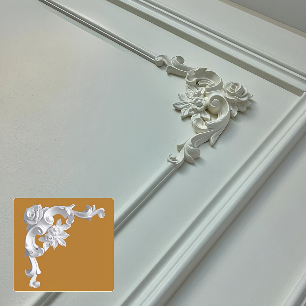 

French Pu Mold Corner Flower Plaster Polyurethane Material Background Wall Shape Wood Product Decorative Flower Ceiling Corner Flower Ceiling Top Ceiling Flower Shape Decoration