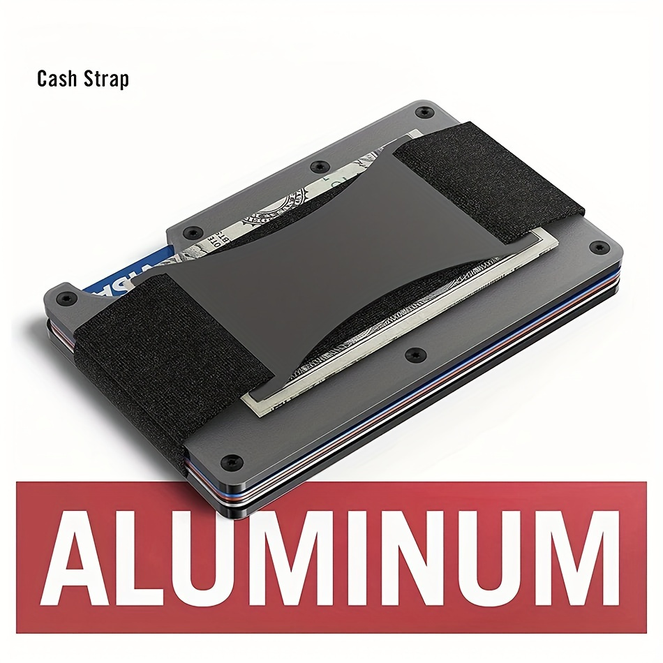 

Slim Rfid Blocking Streamlined Design Stainless Steel Wallet, Minimalist Holder