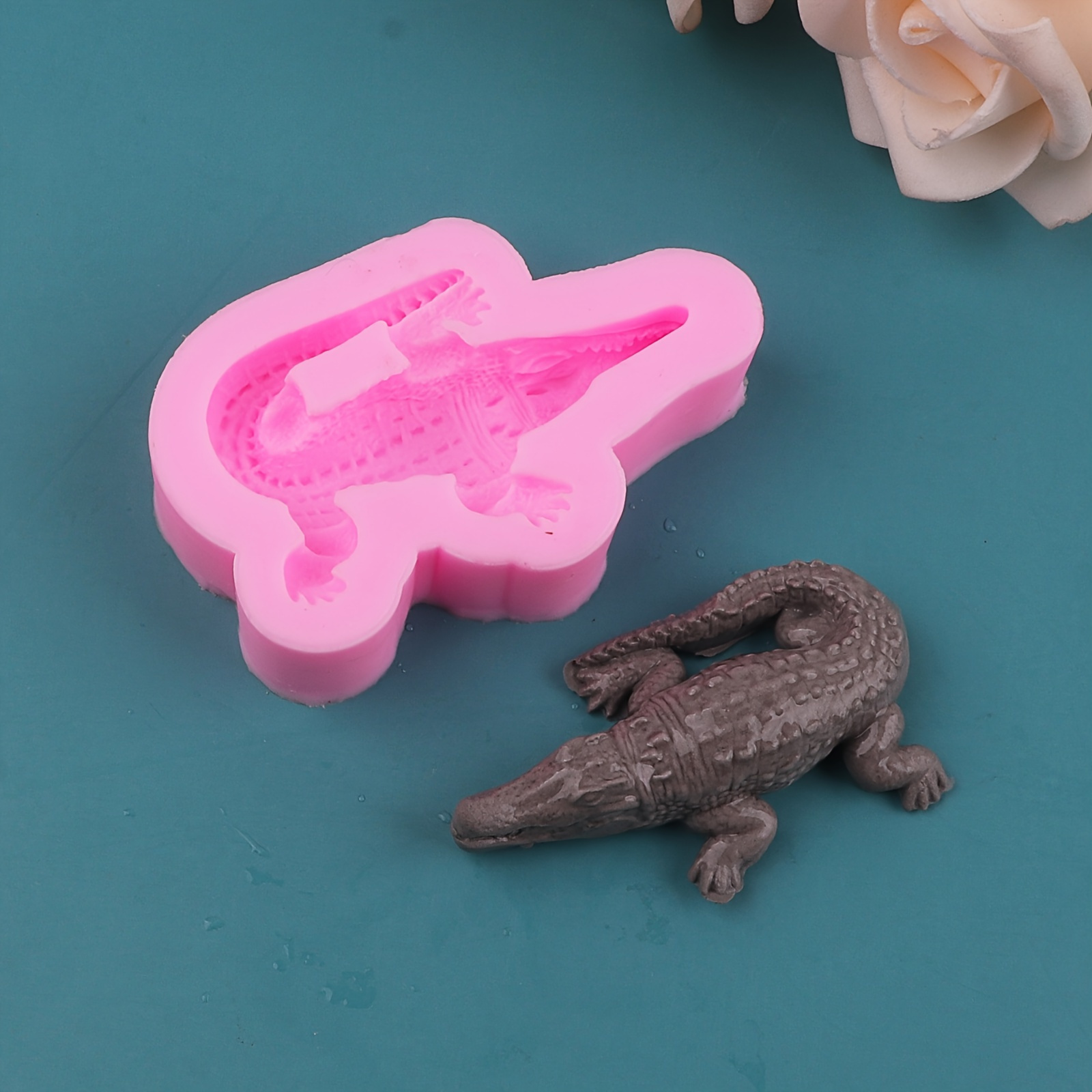 

Moule crocodile en silicone pour, - Moule rectangulaire DIY à thème d'animaux , moule en silicone flexible en d'animaux pour la décoration