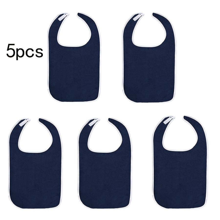 

5pcs Adult Bib, Eating Washing Anti-fouling Bib Apron, Adult Bib For Elderly Disabled, Machine Washable Reusable Clothes Protective Cover