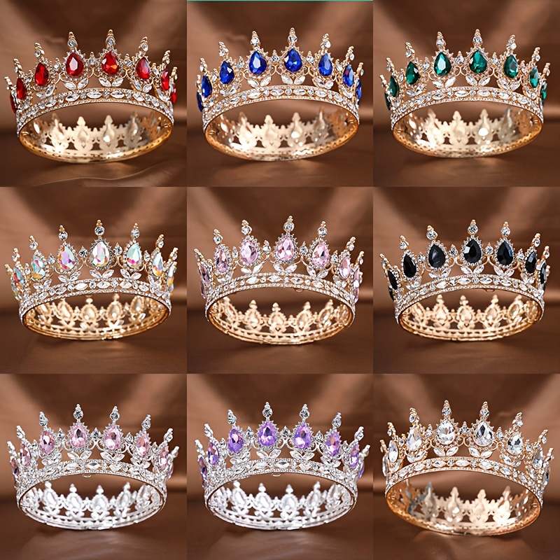

1pc Baroque Style Bridal Tiara, Imitation Crystal & Rhinestone Wedding Crown, Princess Pageant Party Headpiece, Elegant Hair Accessory Jewelry For Bride
