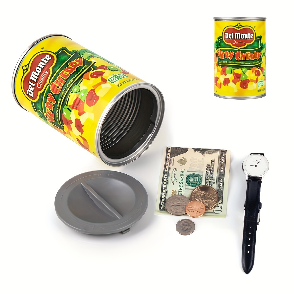 

1pc Fake Del Monte Very Cherry Mixed Fruit Can, Secret Stash Safe, Diversion Metal Safe With Plastic Lid, Hidden Storage For , Watches, Bank Cards, Headwear