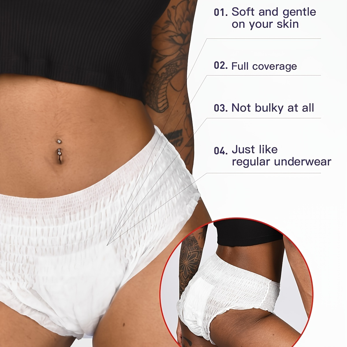 8-Pack Comfy&Convenient Women's Cotton Disposable Underwear for
