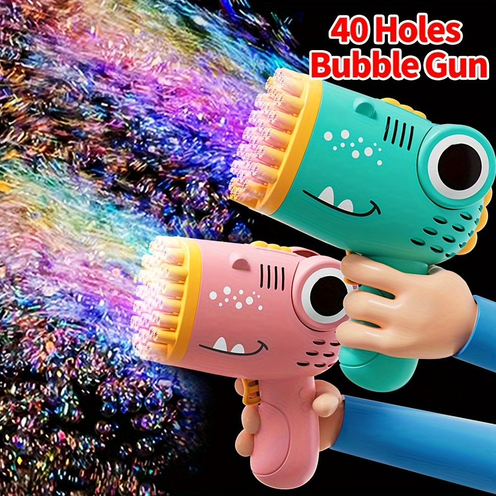 

40 Holes Electric Bubble Machine Handheld Gatling Automatic Dinosaur Bubble Machine Portable Outdoor Party Toys Birthday Holiday Gift (bubble Liquid And Batteries Not Included)