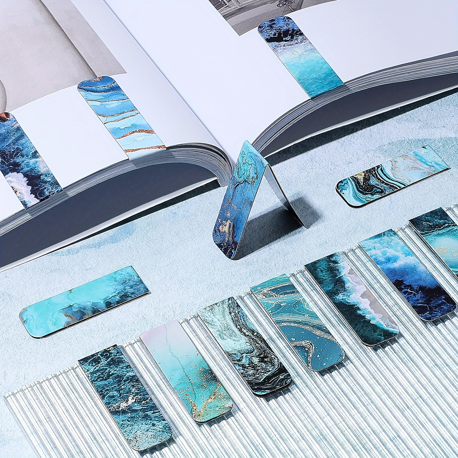 

24pcs Magnetic Bookmarks Assorted Ocean Bookmark Magnetic Page Markers Magnetic Page Clips For Women Teachers Book Lovers Reading, Multi Ocean Patterns