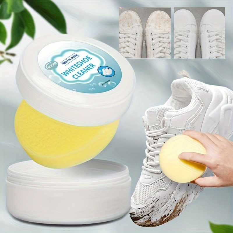  1/2Pcs Shoes Whitening Cleansing Gel, 100G White Shoes Cleaner  Yellow Stain Remover for Shoe Brush Shoe Sneakers Shoes Cleaning No Washing  (1pcs) : Clothing, Shoes & Jewelry