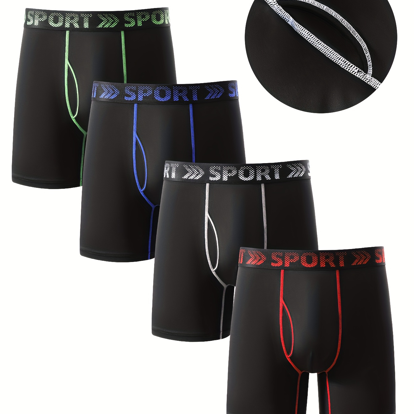 

4pcs Athletic Briefs, -dry , , Suitable For Athletes, & , Polyester , Mid-, Panels, Briefs