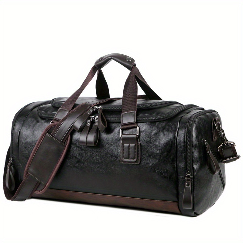 

Sac de Voyage en Similicuir de Grande de 30 Pouces pour Hommes, Bagage d' avec Bandoulière, Valise à Main Style Coréen - Noir