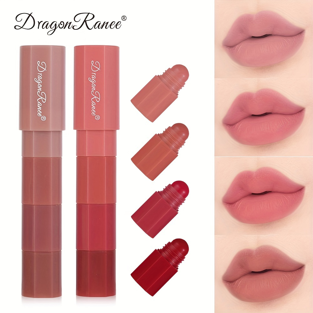 

Mini Lipstick Set, 4-in-1 Velvet Matte Lip Gloss, Long-lasting Moisturizing, Non-transferable, Easy To Apply, Pocket-sized Lip Makeup