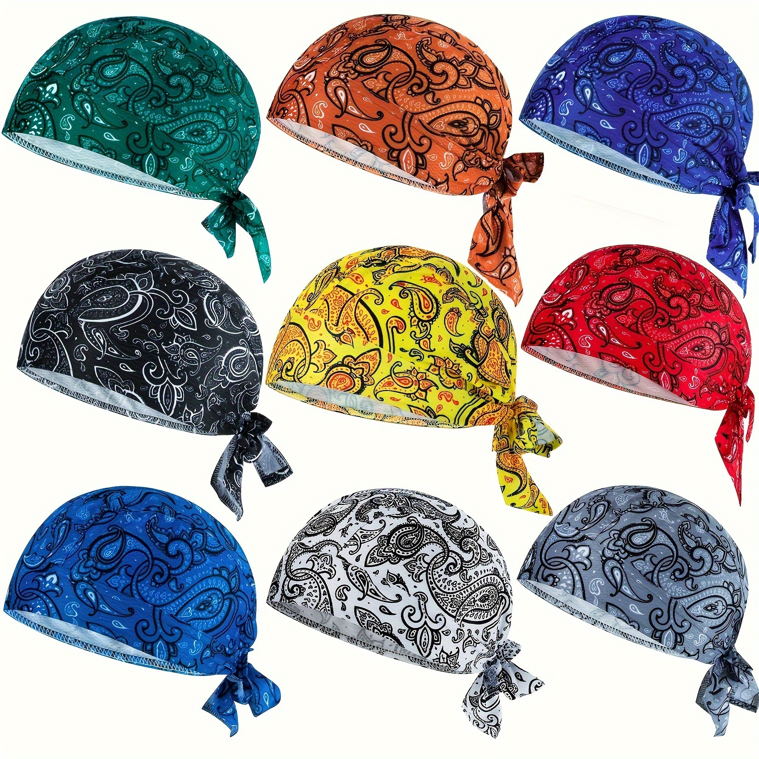 

1pc Paisley Bandana Doo Rag Hat, Cooling Helmet Liner, Large Motorcycle Head Wrap, Chemo Headwrap For Men And Women