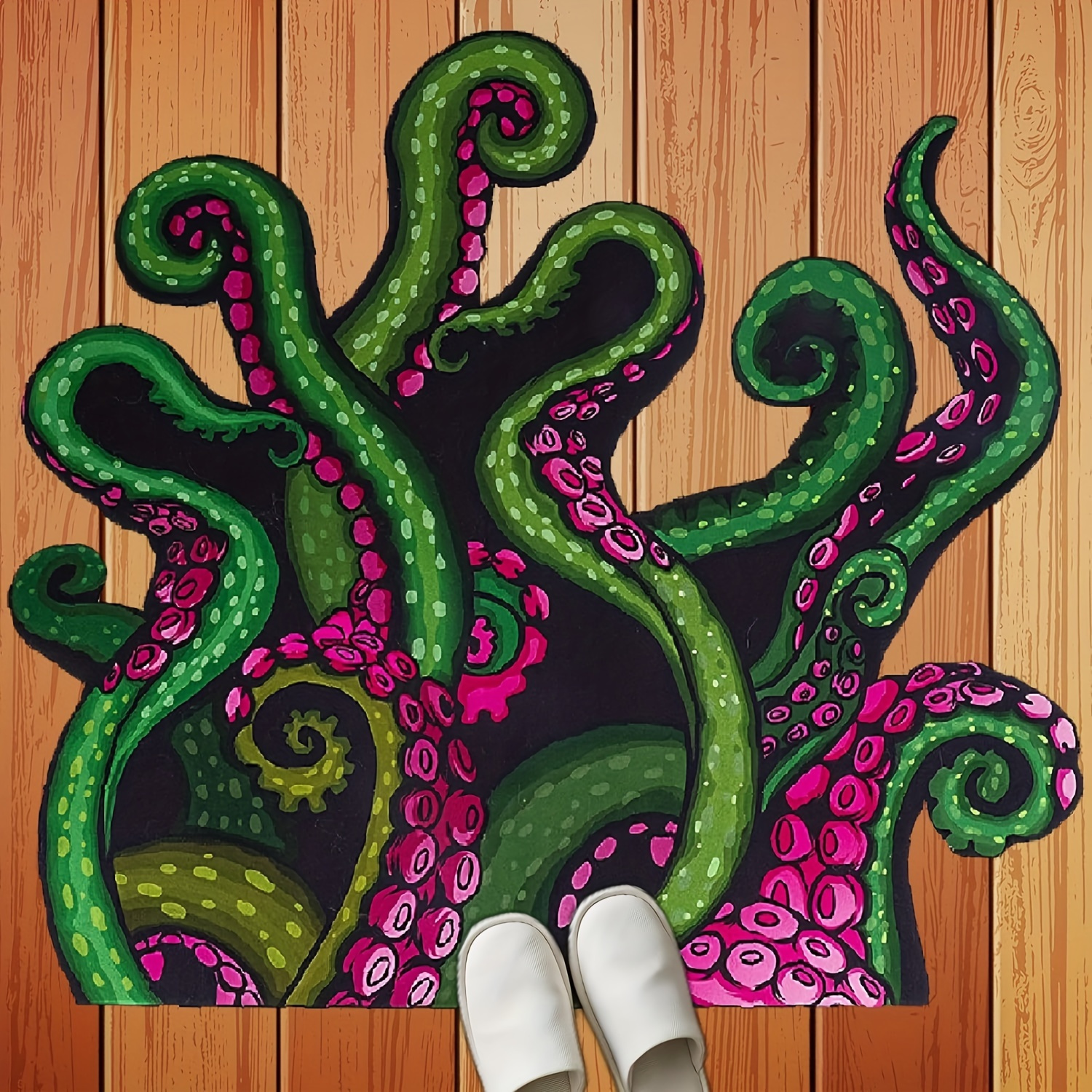 

1pc Octopus Themed Area Rug, Durable Throw Carpet, Absorbent Bath Mat, For Shower Supplies Entryway Sofa Seat Floating Window Home Room Supplies Spring Decor Gift