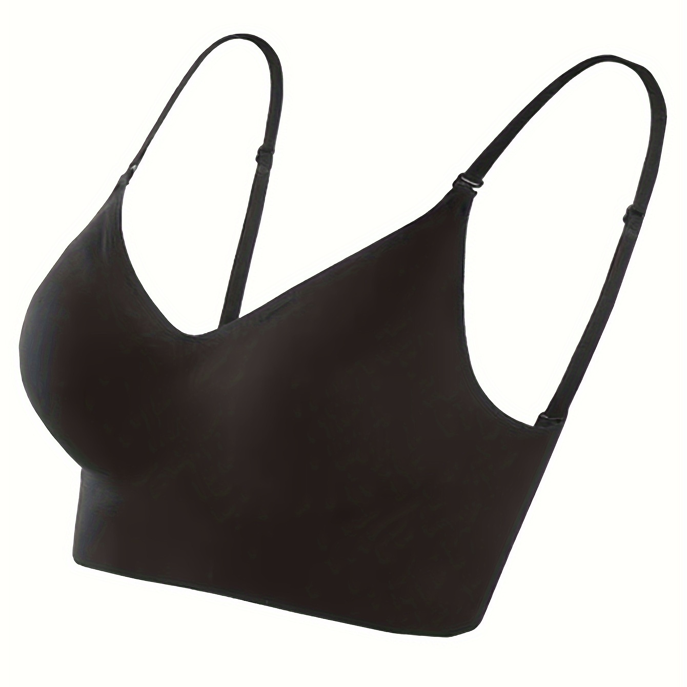 

Simple Solid Seamless Bra, Comfy & Breathable Backless Push Up Removable Padded Bra, Women's Lingerie & Underwear