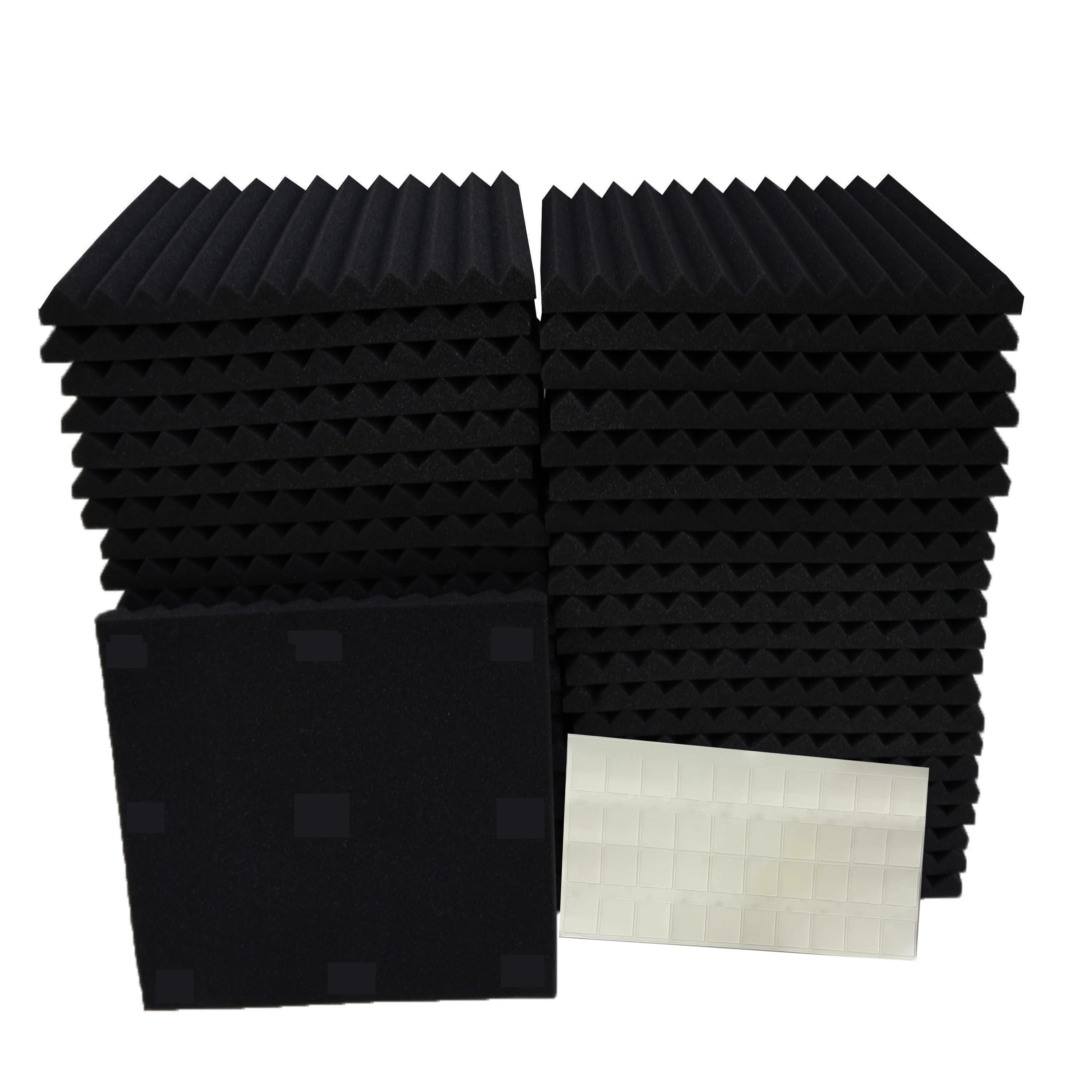 

50pcs Black 30cm X 30cm X 2.5cm Foam Acoustic Wedge Studio Foam Sound Absorbing Wall Plate (50pcs Black) Musical Instruments··· Recording Sound Insulation Materials Eid Al-adha Mubarak