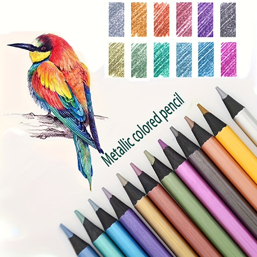 

12 Colors Pencils, Bright Colors, Painting Art Supplies