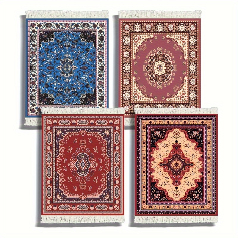 

4pcs Oriental Carpet Set - Pattern, & , For , Bar, Table, Decor